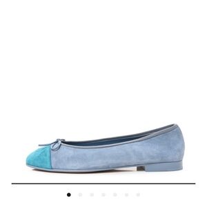 Chanel Ballet Flats 38 Blue Suede